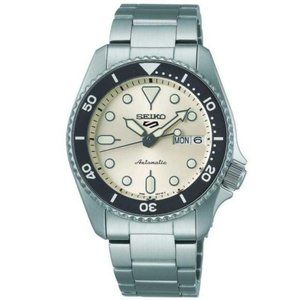 NEW SEIKO 5 SPORTS MEN'S SRPK31 AUTOMATIC BEIGE DIAL STAINLESS WATCH